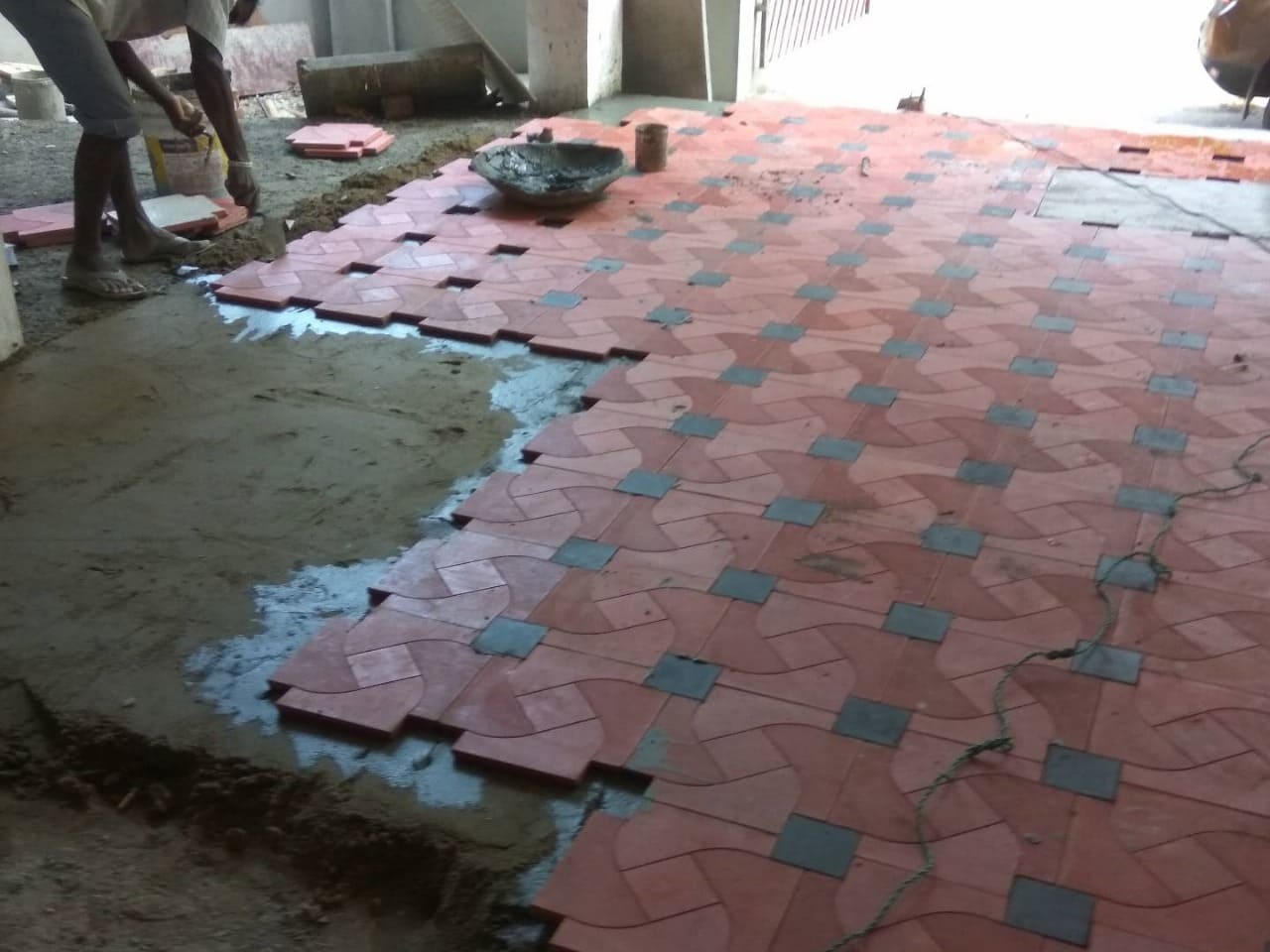 Parking Tile Laying Contractor